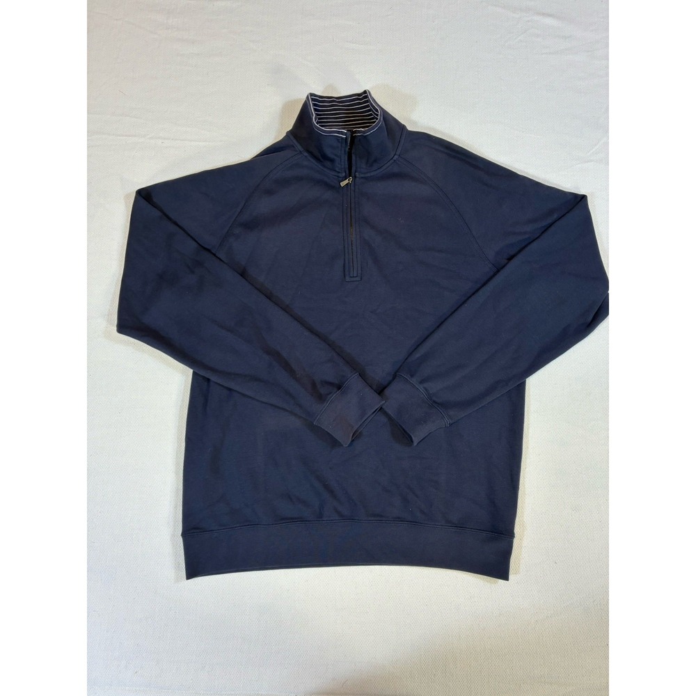 Brooks Brothers Country Club Quarter Zip Pullover Mens‎ M Navy Supima Cotton